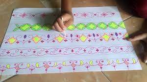 Cara menggambar hiasan pinggir bunga yang sangat bagus, agar lukisan maupun kaligrafi terlihat lebih. Cara Membuat Hiasan Kaligrafi Untuk Anak Anak Part 4 Youtube