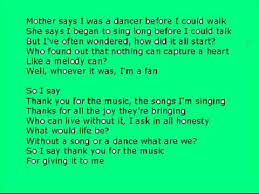Lyricsforeverish 588.214 views8 year ago. Mamma Mia Thank You For The Music Karaoke With Lyrics Youtube