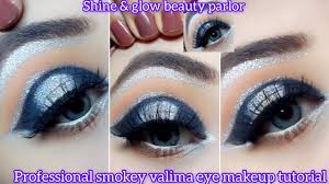 navy blue smokey eye makeup tutorial
