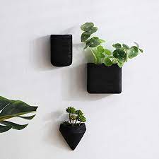 wall decor planters 3 set black