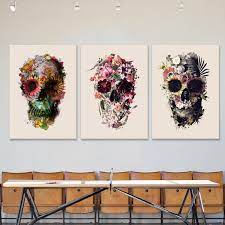 canvas print light skull art canvas