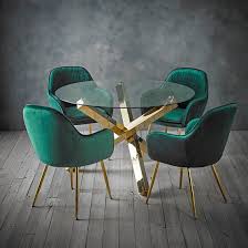 Carfin Glass Dining Table With Gold