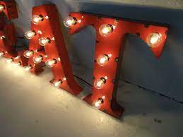 steel letters light fixture