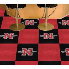 fanmats nicholls state colonels team black residential 18 in x 18 in l and stick carpet tile 20 tiles case 45 sq ft