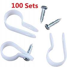 Grearden Grearden Led Rope Light Clips Holder 100pack 1 2 Inches Or Under Pvc Mounting Rope Light Mounting Clips With Screws White