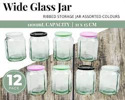 Buy 12 X Large Glass Jars 1100ml Food