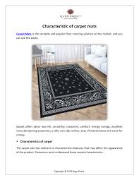 ppt characteristic of carpet mats