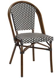 Bistro Rattan Chair With Black White Weave