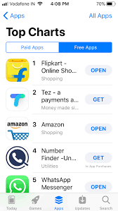 Flipkart App Is Currently No 1 In The Top Free Apps Charts