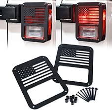 Amazon Com Xprite American Us Flag Tail Light Covers Guards Protectors For 2007 2018 Jeep Wrangler Jk Unlimited Accessories Pair Automotive