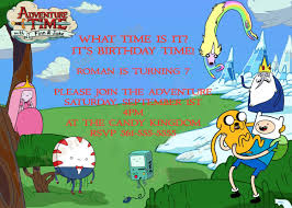Adventure Time Party Invitations Personalized Party Invites
