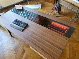 A Wooden Pc Desk With A Computer Inside