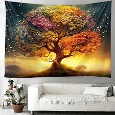 Colorful Tree Of Life Hanging Tapestry
