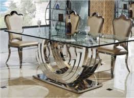 Shop glass dining room chairs and other glass seating from the world's best dealers at 1stdibs. China Royal Stainless Steel Glass Dining Table Set For Sale Sdt 016 China Dining Chair Sideboard