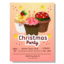 christmas party invitation card with