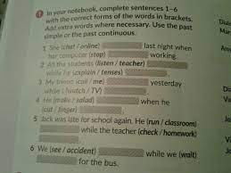 In your notebook, complete sentences 1-6 with the - Brainly.pl