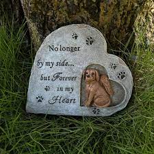 pet dog memorial stones lawn yard heart