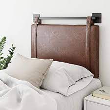 New harlow collection is now available to collaborate with us and will be ready to order soon. Nathan Jamesnathan James Harlow Wall Mount Faux Leather Or Fabric Upholstered Headboard Adjustable Height Vintage Brown Straps With Black Matte Metal Rail Twin Dailymail