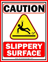 caution slippery surface sign free