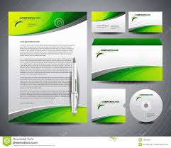 Business Stationery Template Green Stock Vector Illustration Of