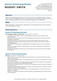 Assistant Housekeeping Manager Resume Samples Qwikresume