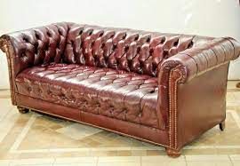 Chesterfield Leather Sofa Rolled Back