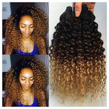 Ombre Kinky Curly Hair Brazilian Human Hair Weave Bundles 1b