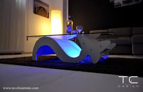 Coffee Table In Wood And Glass With Led