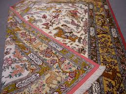qum silk hunting rug carpet