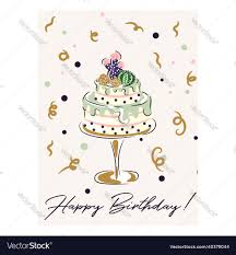 happy birthday card with cake greetings