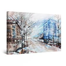 canvas wall art watercolor blue white