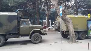 Ruská vojenská technika v centru Tbilisi, Gruzie, 24. únor 2015. Že by  Gruzínská lidová republika? - InformNapalm.org (Čeština)