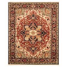 indo hand knotted heriz wool rug 8 x