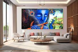 009 Modern Art Radha Krishna Painting