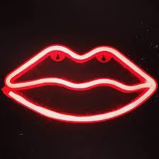 Jywj Lip Neon Sign Red Usb Or 3 Aa Battery Powered Neon Light Led Lights Table Decoration Girls Boy Bedroom Wall Decoration Kids Birthday Gift Wedding Party Supplies Business Gifts Neon Signs
