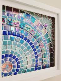 Buy Framed Mosaic Wall Art Blue Crystal