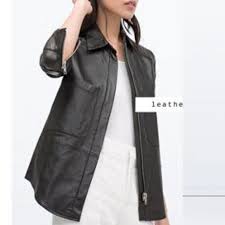 Black Zipped Lambskin Leather Jacket