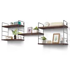 Dark Brown Wood Floating Shelves