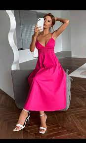 hot pink dress m size women s fashion
