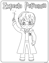 Coloriage Harry Casting Spell - JeColorie.com