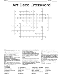 Art Deco Crossword Wordmint