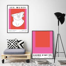 pink red color block 1 art prints