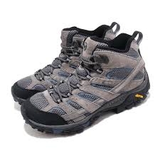 Details About Merrell Moab 2 Ltr Mid Vibram Grey Blue Black Men Outdoors Hiking Shoes J42469