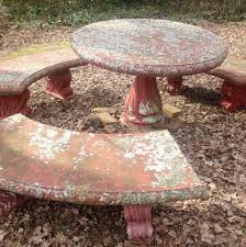 Vintage Concrete Garden Table And