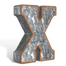 Galvanized Metal Letters For Wall Decor 3d Letter X For Hanging Or Unique Of Men S Size 7