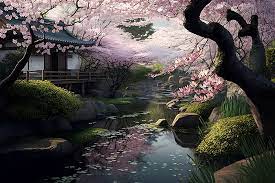 cherry blossom in anese garden