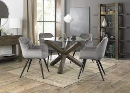 Turin Dark Oak Dali Round Dining Set