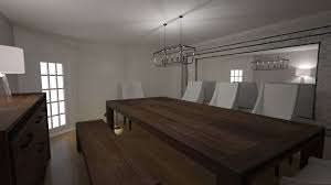 a dining room with no windows