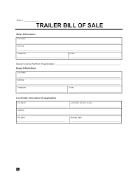 free trailer bill of template