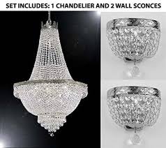 Set Of 3 1 French Empire Crystal Chandelier Lighting H30 X W24 And Gallery Chandeliers